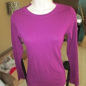 FOREVER 21 PURPLE LONG SLEEVE KNIT TOP SHIRT JRS S
